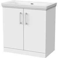 Balterley Pershall 2 Door Vanity Unit & 0TH Fireclay Basin, Matt White - 800mm