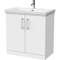 Balterley Pershall 2 Door Vanity Unit & 1TH Fireclay Basin, Matt White - 800mm