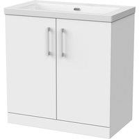 Balterley Pershall 2 Door Vanity Unit & 0TH Fireclay Basin, Matt White - 800mm