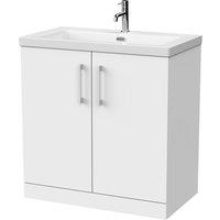 Balterley Pershall 2 Door Vanity Unit & 1TH Fireclay Basin, Matt White - 800mm