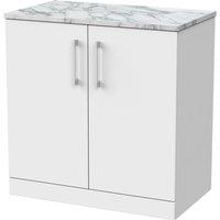Balterley Pershall 2 Door Vanity & Carrera Top, Matt White - 800mm