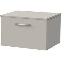 Balterley Pershall 1 Drawer Vanity Unit & Laminate Top, Pebble Grey - 600mm