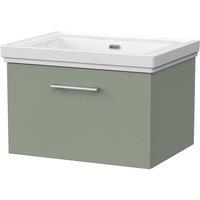 Balterley Pershall 1 Drawer Vanity Unit & 0TH Fireclay Basin, Reed Green - 600mm