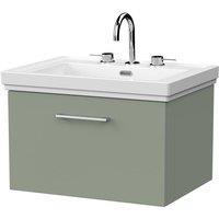 Balterley Pershall 1 Drawer Vanity Unit & 3TH Fireclay Basin, Reed Green - 600mm