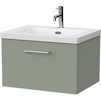 Balterley Pershall 1 Drawer Vanity Unit & 1TH Fireclay Basin, Reed Green - 600mm