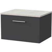 Balterley Pershall 1 Drawer Vanity & White Sparkle Top, Dark Grey - 600mm