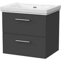 Balterley Pershall 2 Drawer Vanity Unit & 0TH Fireclay Basin, Dark Grey - 600mm