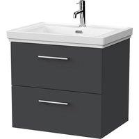 Balterley Pershall 2 Drawer Vanity Unit & 1TH Fireclay Basin, Dark Grey - 600mm