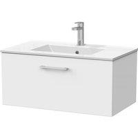 Balterley Pershall 1 Drawer Vanity & Ceramic Basin, Matt White - 800mm
