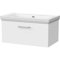 Balterley Pershall 1 Drawer Vanity Unit & 0TH Fireclay Basin, Matt White - 800mm