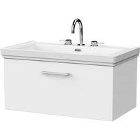 Balterley Pershall 1 Drawer Vanity Unit & 3TH Fireclay Basin, Matt White - 800mm