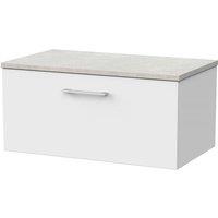 Balterley Pershall 1 Drawer Vanity & White Sparkle Top, Matt White - 800mm