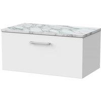 Balterley Pershall 1 Drawer Vanity & Carrera Top, Matt White - 800mm