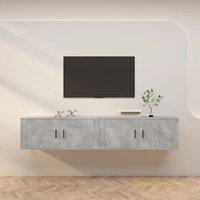 Berkfield Home Wall-mounted TV Cabinets 2 pcs Concrete Grey 100x34.5x40 cm