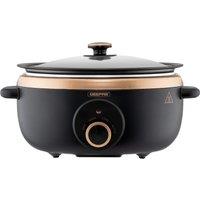 Geepas 3.5L Slow Cooker Tempered Glass Lid 3 Heat Settings & Auto Mode in Black