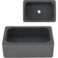 Berkfield Home Sink 45x30x15 cm Riverstone Black | Size: 45 x 30 x 15 cm