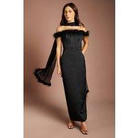 Coast Women's Feather Scarf in Black