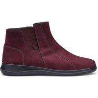 Hotter Women's Wide Fit 'Alderley' Ankle Boots in Maroon | Size: 8