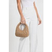 SVNX Women's Quilted Hobo Chain Shoulder Bag in Beige