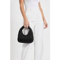 SVNX Women's Quilted Hobo Chain Shoulder Bag in Black