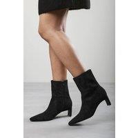 Where's That From Women's Hirlis Snipped Toe Heeled Ankle Boot in Black | Size: 4