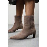 Where's That From Women's Hirlis Snipped Toe Heeled Ankle Boot in Taupe | Size: 5