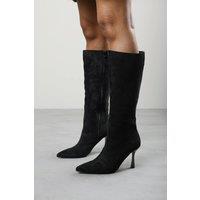 Where's That From Women's Kexira Stiletto Knee High Boot in Black | Size: 8