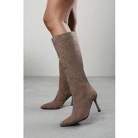 Where's That From Women's Kexira Stiletto Knee High Boot in Taupe | Size: 3