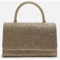 Where's That From Women's Harixa Diamante Studded Metallic Top Handle Grab Bag in Gold