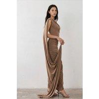 TFNC London Women's Divina Taupe Maxi Dress | Size: 12