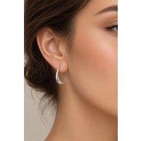 Otis Jaxon London Women's Small Sterling Silver Tapered Open Hoop Earrings