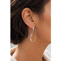 Otis Jaxon London Women's Long Twisted Silver Wire Drop Earrings