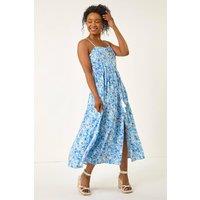 Roman Women's Petite Ditsy Floral Maxi Dress in Blue | Size: 12