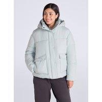 Animal Women's 'Maeve' Warm Padded Water Resistant Insulated Hooded Puffer Jacket in Pale Green | Size: 18