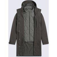 Animal Women's Luna' 3 In 1 Long Waterproof Adjustable Hooded Zip Up Winter Jacket in Khaki | Size: 8
