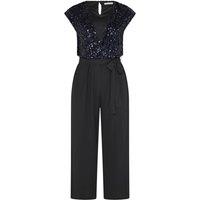 Yours Women's Sequin Wrap Jumpsuit in Dark Navy | Size: 16