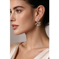 Lovii Women's Celeste Convertible Crystal Star Ear Jacket Earrings 999 Silver Posts