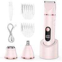 INMTFEI Women's 3in1 Pink Rechargeable Trimmer Wet Dry IPX6 for Home Travel&Gifting