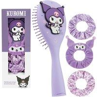 Hello Kitty Women's Kuromi Hair Brush & Scrunchies Set Anime Gift in Purple