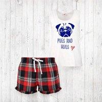 60 SECOND MAKEOVER Women's Pugs & Hugs Pyjama Set in Red | Size: Medium
