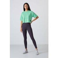 Tommy Life Women's High-Waist Cotton Elastane Leggings in Dark Grey | Size: Medium