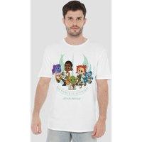 Marvel Logo Characters Kids T-Shirt, Athletic Heather in White | Size: XL