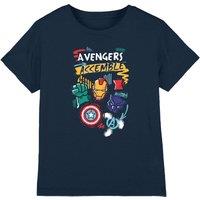 Avengers Superhero Trio Kids T-Shirt, Navy | Size: 5-6 Years