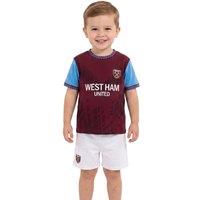 West Ham United FC Baby T-Shirt & Shorts Set in Burgundy | Size: 18-24 m