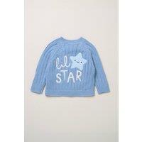 Rock a Bye Baby Boy's Little Star True Knit Chunky Cardigan in Blue | Size: 6-12 m