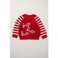 Rock a Bye Baby Ho Ho Ho True Knit Chunky Cardigan in Red | Size: 3-6 m