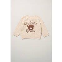 Rock a Bye Baby Snuggle Bear True Knit Chunky Cardigan in Cream | Size: 3-6 m