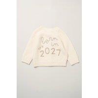 Rock a Bye Baby Born in 2027 True Knit Chunky Cardigan in Cream | Size: 0-3 m