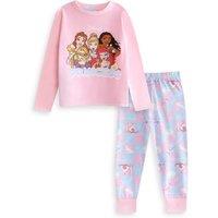 Disney Girl's Long Sleeve Long Leg Pyjama Set | Multicoloured | Official Merch in Pink | Size: 3-4 Years