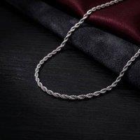 Harfi Men's 3mm Silver Rope Chain Necklace For Men | Size: 24 inches